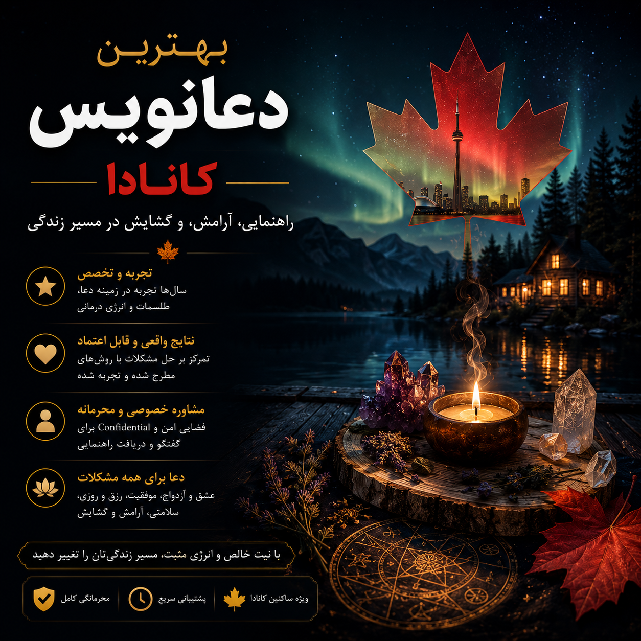 بهترین دعانویس کانادا | خدمات تخصصی ابوادریس برای ایرانیان مقیم کانادا